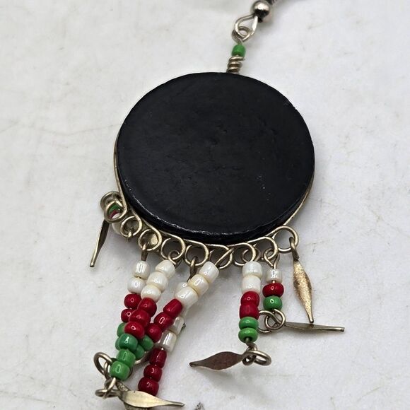 "5/$25" Mismatched Ethnic Dragon Lizard Brass Shell Bead Dangle Earrings - Picture 8 of 9